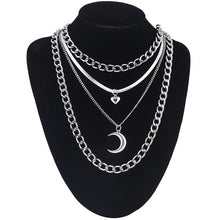 Load image into Gallery viewer, Layered Chain Necklace Neck Chains Lock Pendant  Jewelry For Women Punk Choker Padlock Goth Jewelry Grunge Aesthetic Accessories