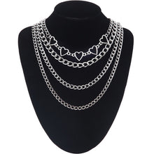 Load image into Gallery viewer, Layered Chain Necklace Neck Chains Lock Pendant  Jewelry For Women Punk Choker Padlock Goth Jewelry Grunge Aesthetic Accessories