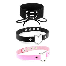 Load image into Gallery viewer, Sexy Trendy Vintage Charm Round Gothic Collar Necklaces Jewelry Gift Gothic Leather Heart Harajuku Women Punk Choker Necklace