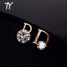 Load image into Gallery viewer, European and American personality shiny D letter asymmetric Earrings sexy party queen Earrings fashion trendsetter lady Earrings