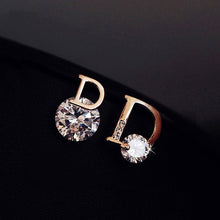 Load image into Gallery viewer, European and American personality shiny D letter asymmetric Earrings sexy party queen Earrings fashion trendsetter lady Earrings