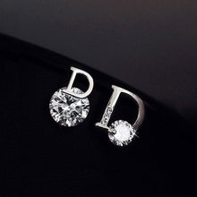 Load image into Gallery viewer, European and American personality shiny D letter asymmetric Earrings sexy party queen Earrings fashion trendsetter lady Earrings