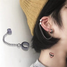 Load image into Gallery viewer, New Fashion Punk Butterfly Clip Earring for Teens Women Men Ear Cuffs Zinc Alloy Cool Jewelry Vintage Retro Chain Earings Metal
