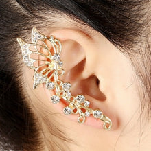 Load image into Gallery viewer, New Fashion Punk Butterfly Clip Earring for Teens Women Men Ear Cuffs Zinc Alloy Cool Jewelry Vintage Retro Chain Earings Metal