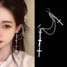 Load image into Gallery viewer, New Fashion Punk Butterfly Clip Earring for Teens Women Men Ear Cuffs Zinc Alloy Cool Jewelry Vintage Retro Chain Earings Metal