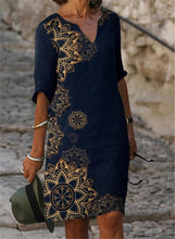 Load image into Gallery viewer, Fashion casual dress large size loose dress temperamental mid-sleeve dress