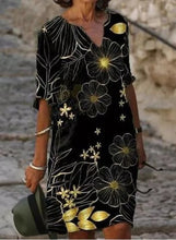 Load image into Gallery viewer, Fashion casual dress large size loose dress temperamental mid-sleeve dress