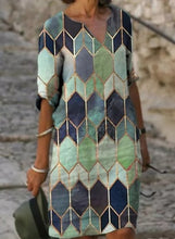 Load image into Gallery viewer, Fashion casual dress large size loose dress temperamental mid-sleeve dress