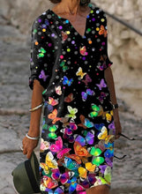 Load image into Gallery viewer, Fashion casual dress large size loose dress temperamental mid-sleeve dress