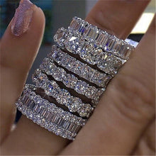 Load image into Gallery viewer, luxury 925 sterling silver wedding band eternity ring for women big gift for ladies love wholesale lots bulk jewelry R4577