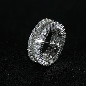 luxury 925 sterling silver wedding band eternity ring for women big gift for ladies love wholesale lots bulk jewelry R4577