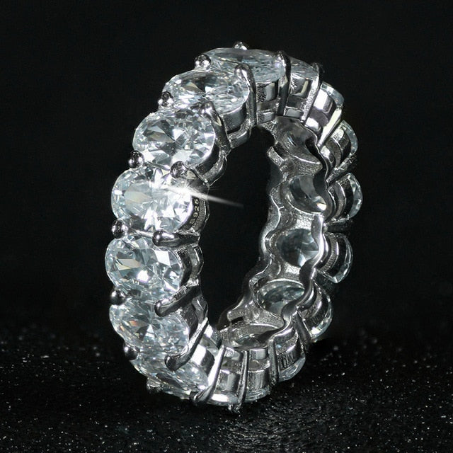 luxury 925 sterling silver wedding band eternity ring for women big gift for ladies love wholesale lots bulk jewelry R4577