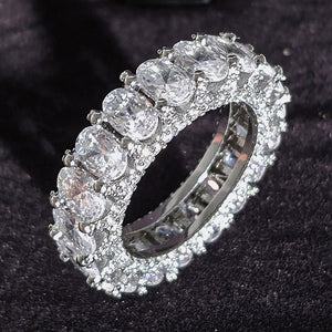 luxury 925 sterling silver wedding band eternity ring for women big gift for ladies love wholesale lots bulk jewelry R4577