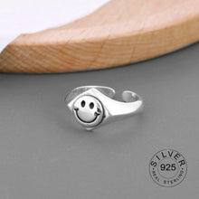 Load image into Gallery viewer, Hot Sale Happy Smiley Face Lightning Stamp Tibetan Ring Big Large Retro Vintage Golden Gothic Women Jewelry Rings