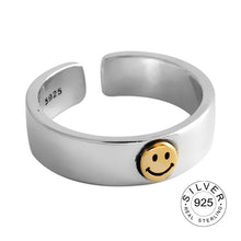 Load image into Gallery viewer, Hot Sale Happy Smiley Face Lightning Stamp Tibetan Ring Big Large Retro Vintage Golden Gothic Women Jewelry Rings