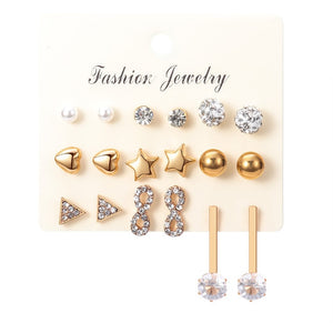 Hot Sale Fashion Bohemian Earrings Set For Women New Trendy Flower Round Geometric Metal Stud Earring 2020 Trend Female Jewelry