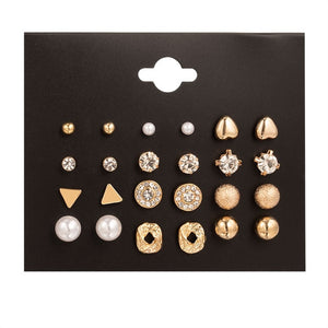 Hot Sale Fashion Bohemian Earrings Set For Women New Trendy Flower Round Geometric Metal Stud Earring 2020 Trend Female Jewelry