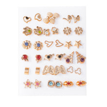 Load image into Gallery viewer, Hot Sale Fashion Bohemian Earrings Set For Women New Trendy Flower Round Geometric Metal Stud Earring 2020 Trend Female Jewelry
