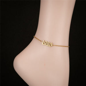 QIAMNI Stainless Steel 1985-2020 Birth Year Necklaces for Women Men Choker Date Number Pendant Necklace Jewelry Commemorat Gift