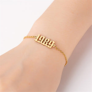 QIAMNI Stainless Steel 1985-2020 Birth Year Necklaces for Women Men Choker Date Number Pendant Necklace Jewelry Commemorat Gift