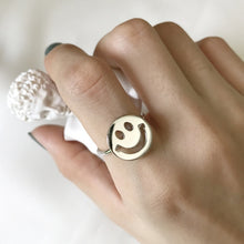 Load image into Gallery viewer, Vintage Smiling Face Finger Rings for Women Girl Punk Hip Hop Opening Adjustable Ring Weaving Rings Statement Jewelry Gift