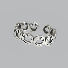 Load image into Gallery viewer, Vintage Smiling Face Finger Rings for Women Girl Punk Hip Hop Opening Adjustable Ring Weaving Rings Statement Jewelry Gift