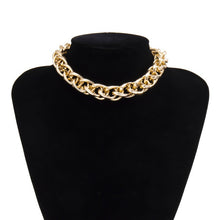Load image into Gallery viewer, Punk Miami Cuban Choker Necklace Collar Statement Hip Hop Big Chunky Aluminum Gold Color Thick Chain Necklace Women Jewelry