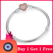 Load image into Gallery viewer, BAOPON High Quality Authentic Silver Color Snake Chain Fine Bracelet Fit European Charm Bracelet for Women DIY Jewelry Making