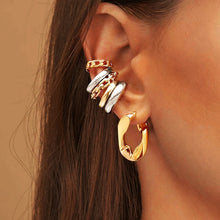 Load image into Gallery viewer, Punk Rock Gold Color Clip Earrings No Piercing Trendy Link Chain Earcuffs Statement Cartilage Earrings for Women Party Jewelry
