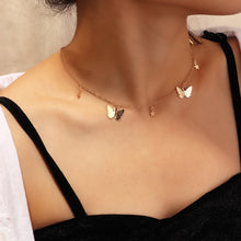 Load image into Gallery viewer, LATS Gold Silver Color Chain Butterfly Pendant Choker Necklace Women Statement Collares Bohemia Beach Jewelry Gift Collier Cheap