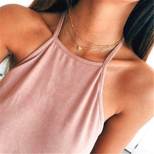 LATS Gold Silver Color Chain Butterfly Pendant Choker Necklace Women Statement Collares Bohemia Beach Jewelry Gift Collier Cheap