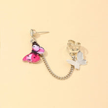 Load image into Gallery viewer, 2020 Fashion Butterfly Clip Earrings Ear hook Stainless Steel Ear Clips Double pierced Earring Earrings Women Girls Jewelry