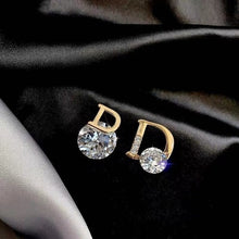 Load image into Gallery viewer, European and American personality shiny D letter asymmetric Earrings sexy party queen Earrings fashion trendsetter lady Earrings