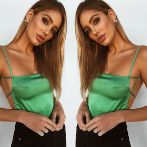 Fashion Women Ladies Tank Top Sexy Strap Backless Crop Top Stain Vest Tank Top Summer Women Clothing