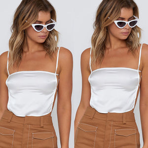 Fashion Women Ladies Tank Top Sexy Strap Backless Crop Top Stain Vest Tank Top Summer Women Clothing