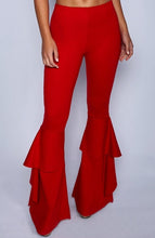 Load image into Gallery viewer, Easy Chic Vintage Ruffles Trousers Women High Waist Hippie Slim Gypsy Bell Bottom Pants Female Flare Palazzo Fashion Streetwear