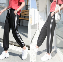 Load image into Gallery viewer, Arfreeker Fashion Casual Sweatpants Pants Side-Stripe Women Loose Elastic Waist Sportswear Women&#39;S Pants New Bottoms 2018