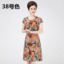 Load image into Gallery viewer, Xl-5xl 2019 Women Print Dresses Long Casual O-neck Cotton Dress Short Sleeves Mid-calf Plus Size Loose Vestidos Clothes