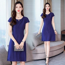 Load image into Gallery viewer, Xl-5xl 2019 Women Print Dresses Long Casual O-neck Cotton Dress Short Sleeves Mid-calf Plus Size Loose Vestidos Clothes