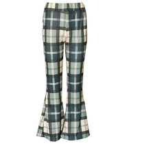 Load image into Gallery viewer, Vintage Plaid Women Girls High Waist Bell Bottom Long Flare Pants Stretch Boho Hippie Bell-Bottom Pants
