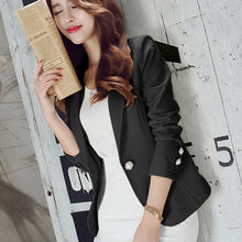 Load image into Gallery viewer, Fashion Women Blazers Green Yellow Long Sleeve Jackets Solid Single Button Coat Slim Office Lady Jacket Tops Blazer Feminino