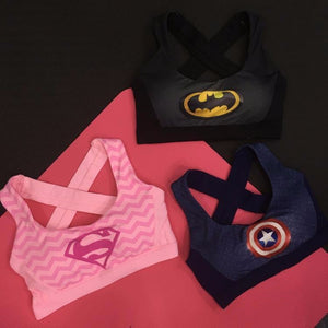 Sexy Cross Back Women Quick Dry Workout Bra With Padded Tops Vest Wireless Superhero Superman/batman/captain America Tank Tops