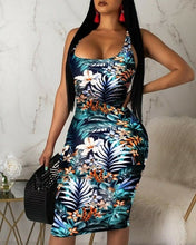 Load image into Gallery viewer, 2019 Fashion Womens Ladies Sleeveless Summer Boho Printed Beach Casual Loose Sundress Tight Sexy Sling Hawaiian Dress