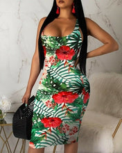 Load image into Gallery viewer, 2019 Fashion Womens Ladies Sleeveless Summer Boho Printed Beach Casual Loose Sundress Tight Sexy Sling Hawaiian Dress