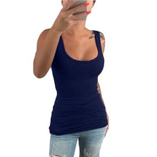 Load image into Gallery viewer, Women Ladies Summer Casual Solid Elastic Cotton U Neck Tank Sleeveless Slim Vest Tops S-5XL